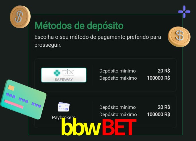O cassino bbwbet oferece uma grande variedade de métodos de pagamento